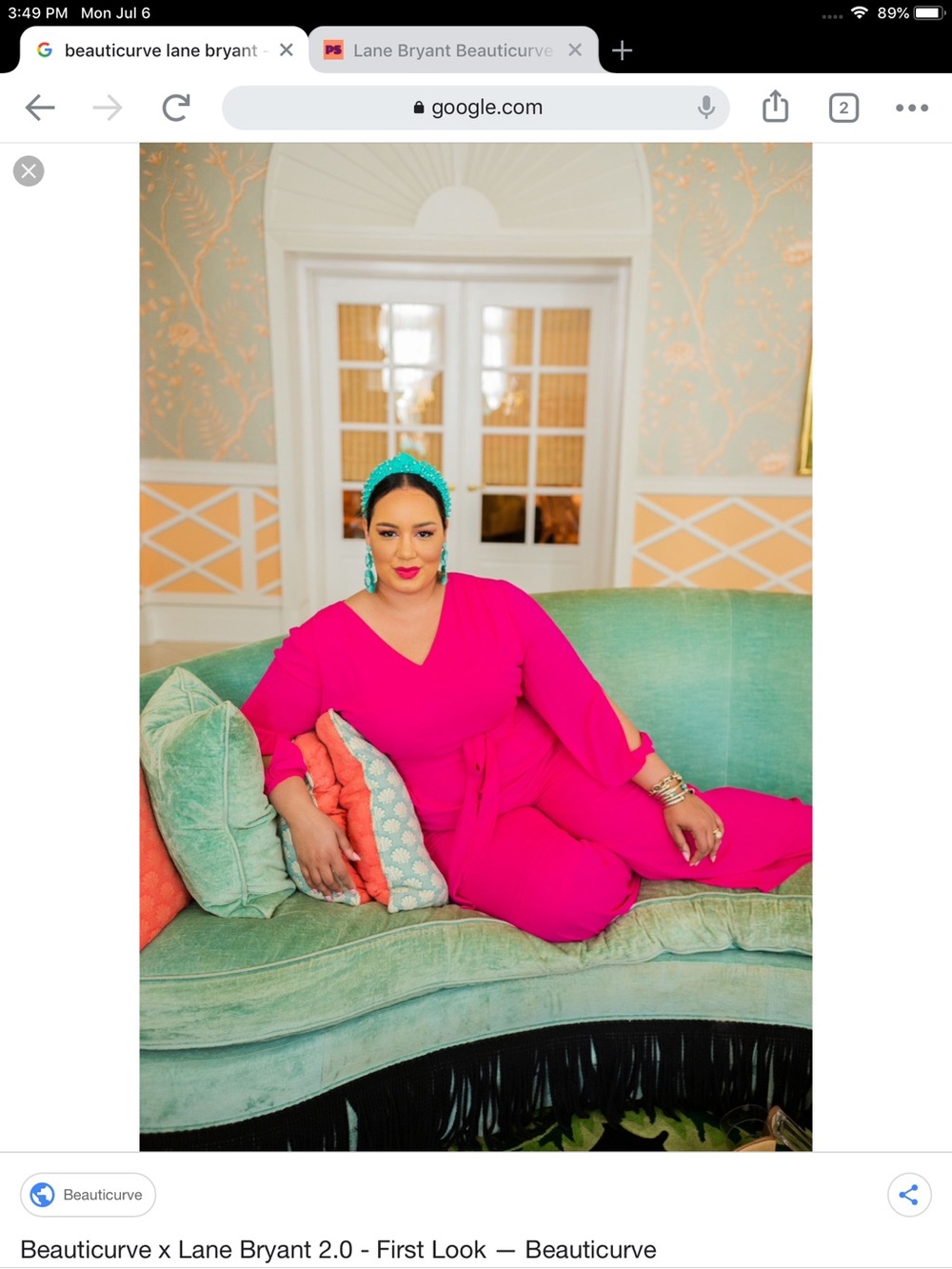 Lane Bryant Beauticurve Collection Hot Pink V-Neck Jumpsuit size 18 - Picture 3 of 10